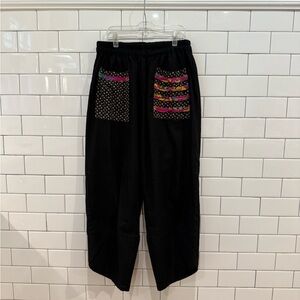 Stylish Black Women’s Pants with Colorful Pocket Accents